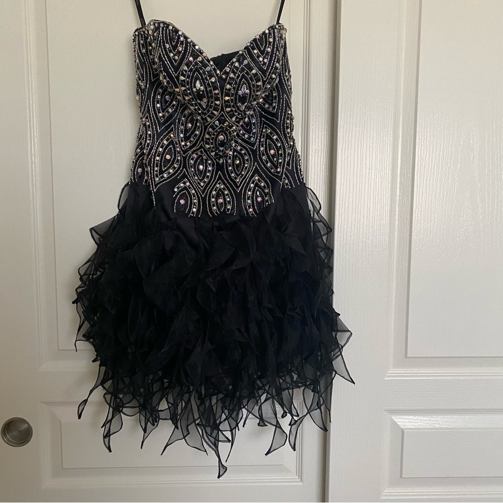 Elegant Black Beaded Dress